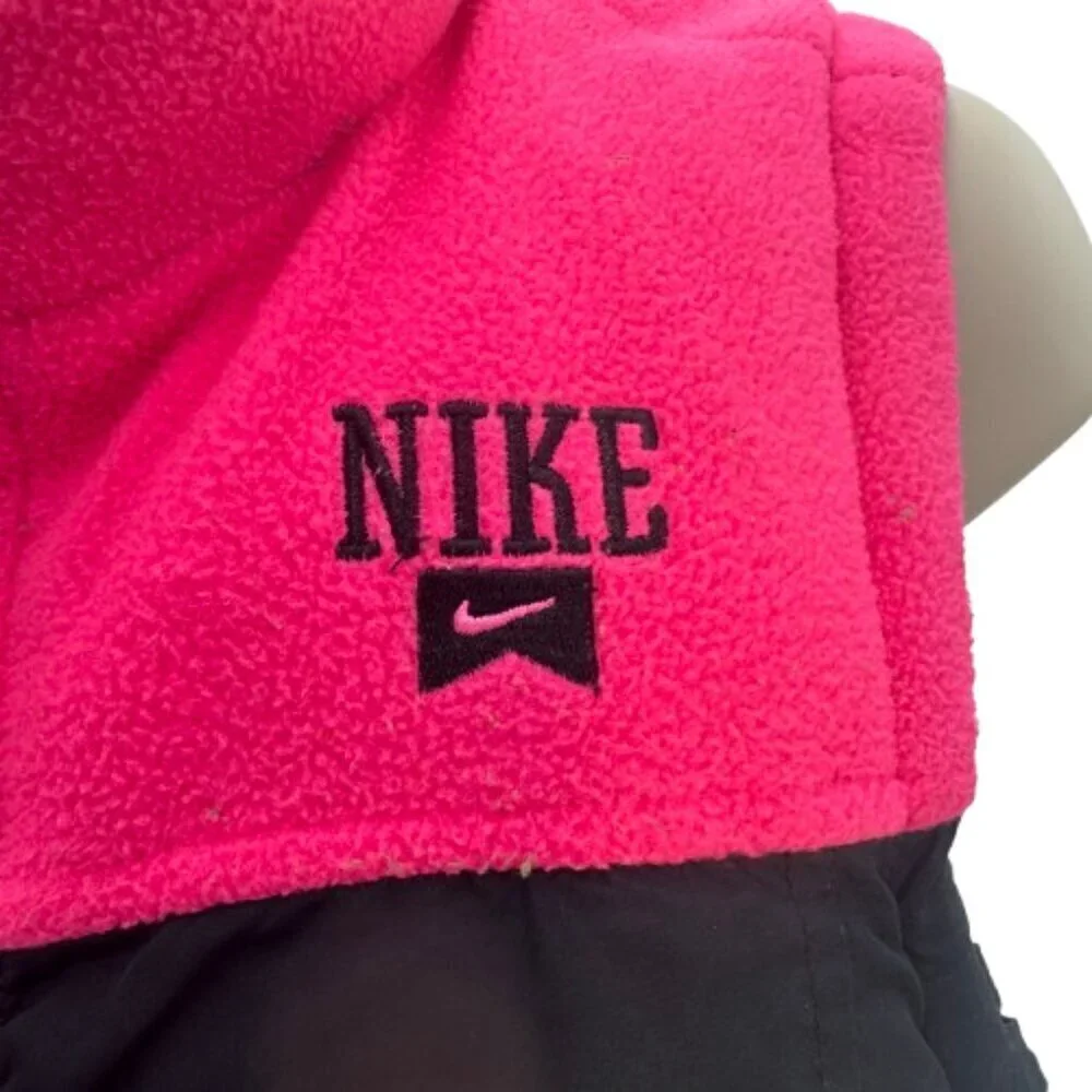 NIKE Reversible Multicolor Puffer Fleece Vest Jacket Girls Large